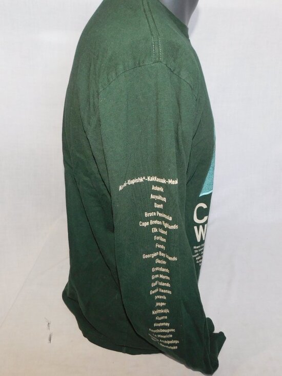 Roots Canadian Wilderness Tour Mens Medium Green Graphic Long Sleeve Shirt - Picture 9 of 9